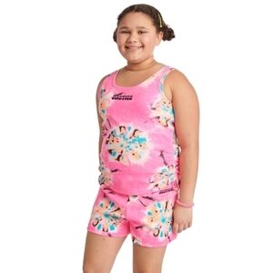 Justice - Pink Tie-Dye Tank and Shorts Set